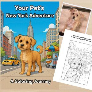 Custom Pet Adventure Coloring Book – A Day in New York City Storybook
